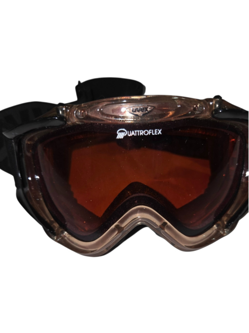 Vintage Alpina Quattroflex Challenge Ski Snowboard Goggles Clear Brown